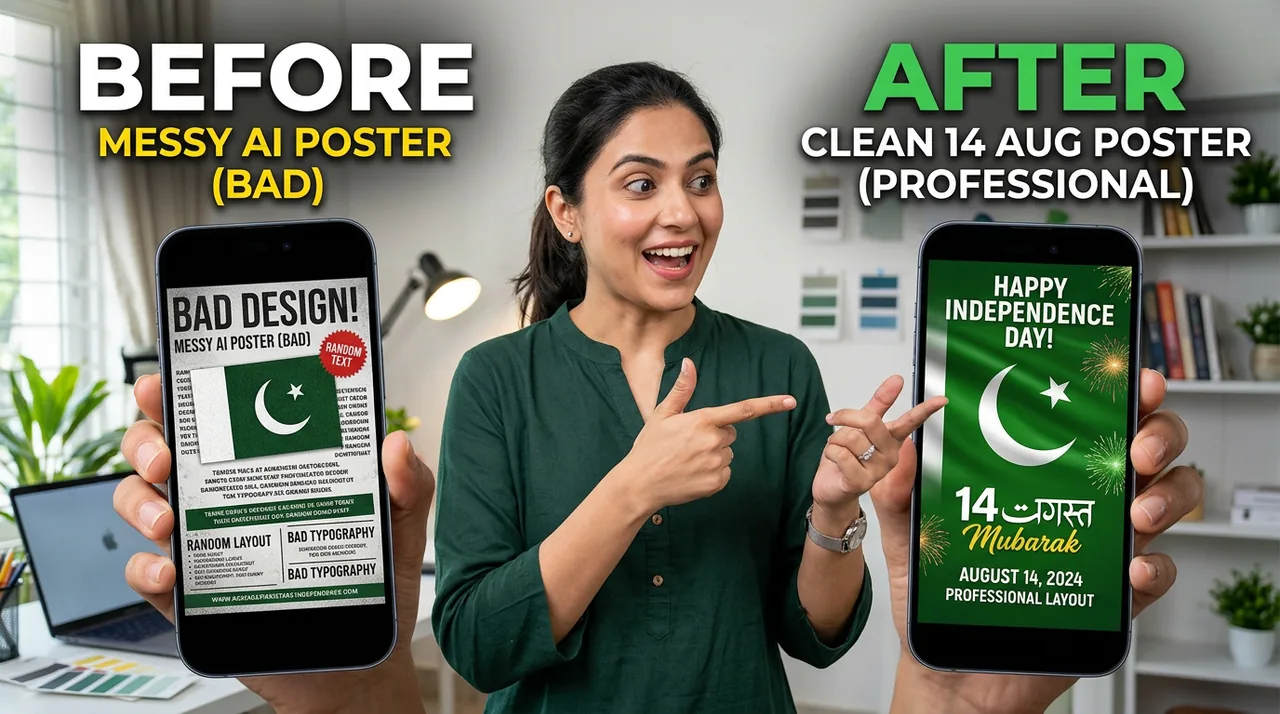 Cover for 14 August Poster AI Prompt Templates (Pakistan Independence Day)